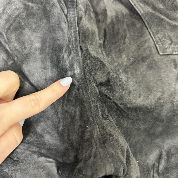 Vintage Chico's Pants Womens 12 Black Suede Leather Straight Laced Trim Y2K 90s - Picture 10 of 16